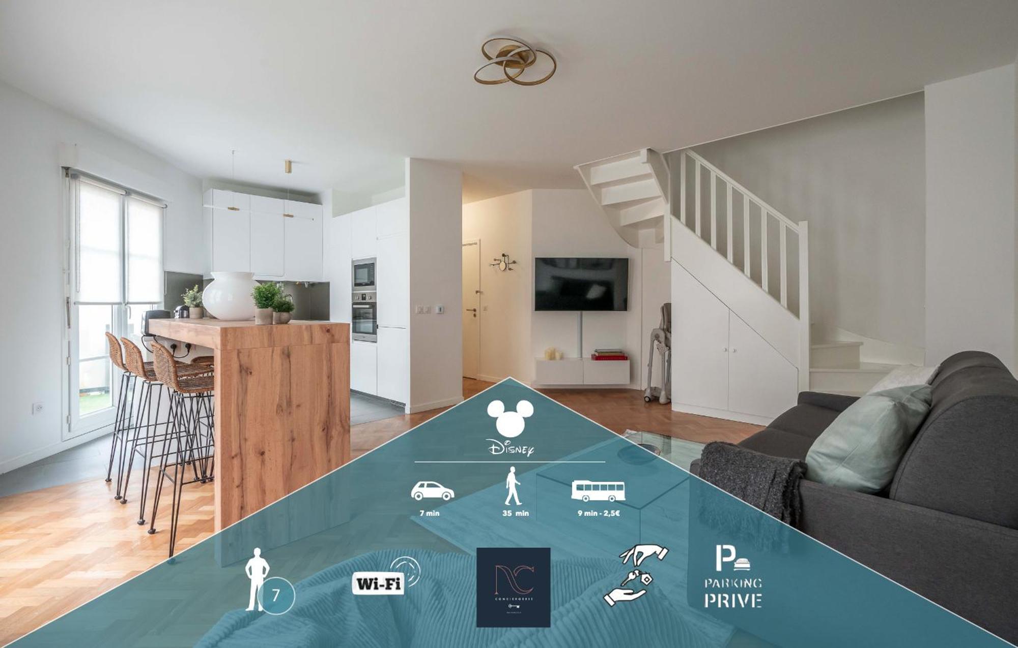 *disneyland-paris* Duplex 7pers, Parking, Wifi, Netflix